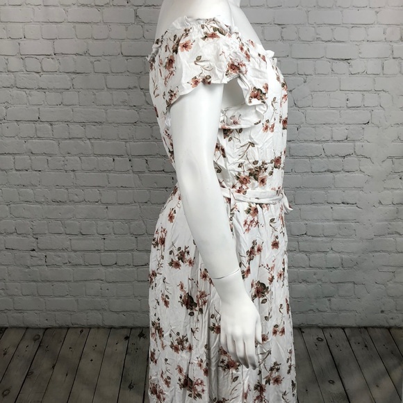 City Chic Garden Art Off Shoulder Maxi Dress 14 18 - Picture 6 of 9